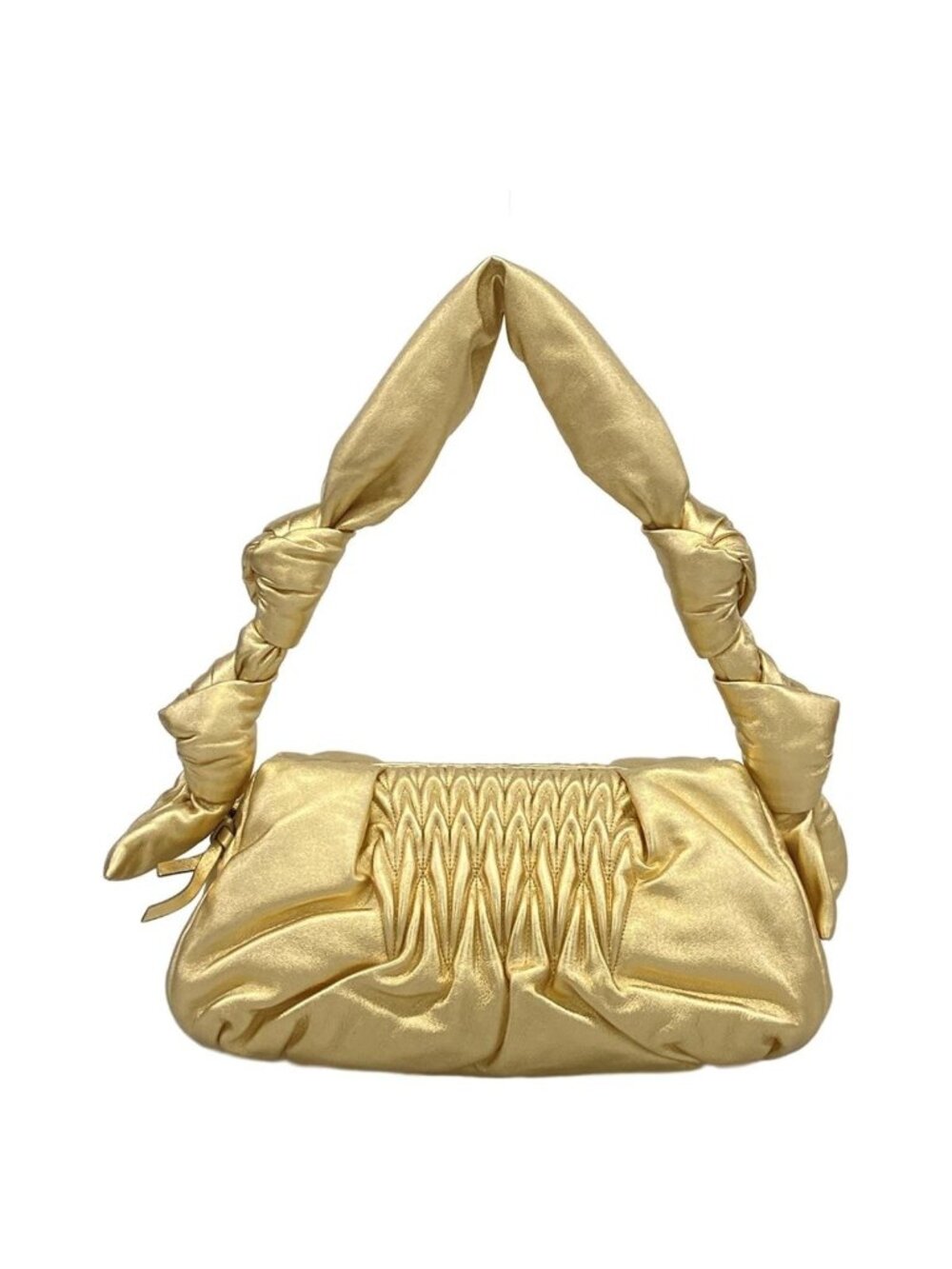 Miu Miu Shoulder Bag Matelasse Gold Leather